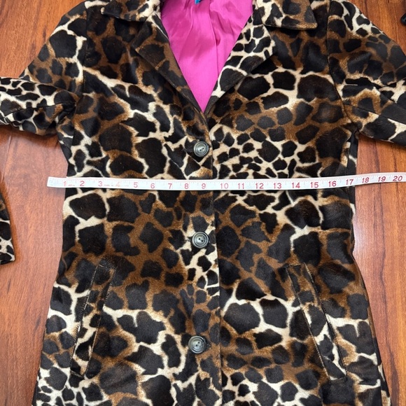 Jules Allen Giraffe Print Coat Vintage Y2K Womens Size Medium - Picture 6 of 10